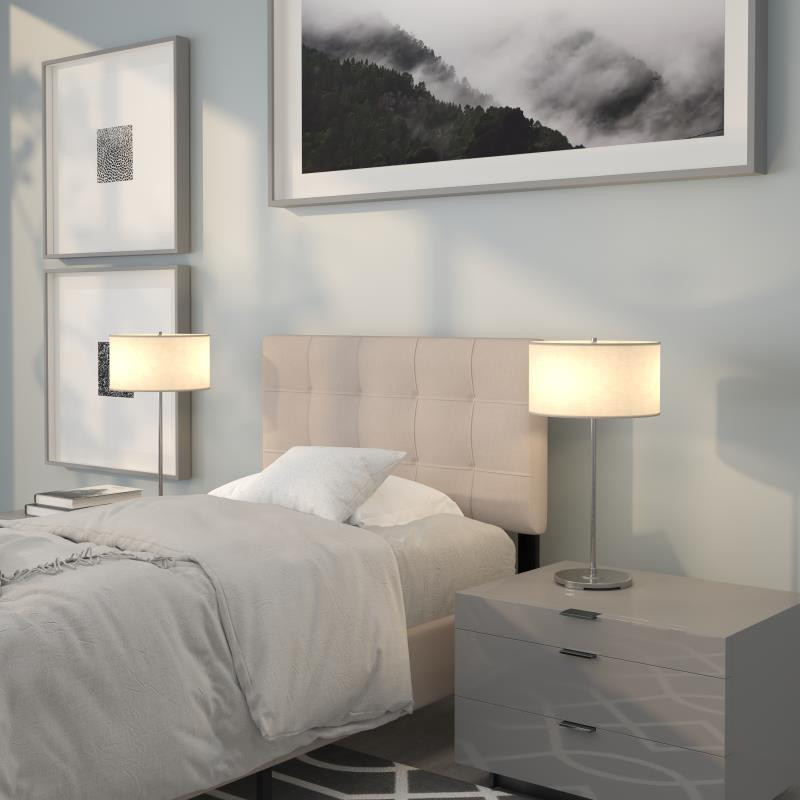 Beige fabric headboard online
