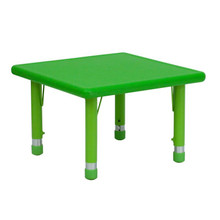 24'' Square Green Plastic Height Adjustable Activity Table [FLF-YU-YCX-002-2-SQR-TBL-GREEN-GG]