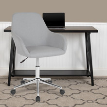 Cortana Home and Office Mid-Back Chair in Light Gray Fabric [FLF-DS-8012LB-LTG-F-GG]