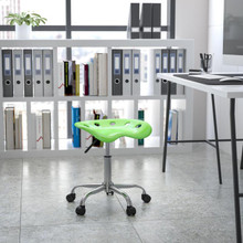 Vibrant Spicy Lime Tractor Seat and Chrome Stool [FLF-LF-214A-SPICYLIME-GG]