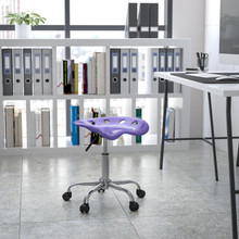 Vibrant Violet Tractor Seat and Chrome Stool [FLF-LF-214A-VIOLET-GG]
