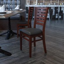 Darby Series Slat Back Walnut Wood Restaurant Chair - Black Vinyl Seat [FLF-XU-DG-W0108-WAL-BLKV-GG]