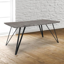 Corinth 31.5" x 63" Rectangular Dining Table in Faux Concrete Finish [FLF-HG-DT012-78054-GG]