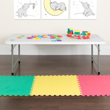 4.93-Foot Kid's Granite White Plastic Folding Table [FLF-RB-3060-KID-GG]