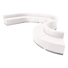 HERCULES Alon Series Melrose White LeatherSoft Reception Configuration, 9 Pieces [FLF-ZB-803-600-SET-WH-GG]