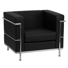 HERCULES Regal Series Contemporary Black LeatherSoft Chair with Encasing Frame [FLF-ZB-REGAL-810-1-CHAIR-BK-GG]