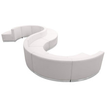 HERCULES Alon Series Melrose White LeatherSoft Reception Configuration, 9 Pieces [FLF-ZB-803-420-SET-WH-GG]