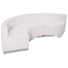 HERCULES Alon Series Melrose White LeatherSoft Reception Configuration, 3 Pieces [FLF-ZB-803-740-SET-WH-GG]