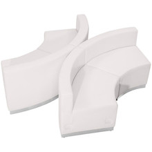 HERCULES Alon Series Melrose White LeatherSoft Reception Configuration, 4 Pieces [FLF-ZB-803-840-SET-WH-GG]