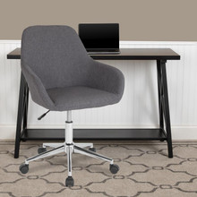 Cortana Home and Office Mid-Back Chair in Dark Gray Fabric [FLF-DS-8012LB-DGY-F-GG]