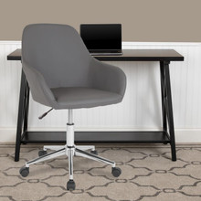 Cortana Home and Office Mid-Back Chair in Gray LeatherSoft [FLF-DS-8012LB-GRY-GG]