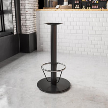 24'' Round Restaurant Table Base with 4'' Dia. Bar Height Column and Foot Ring [FLF-XU-TR24-BAR-4CFR-GG]