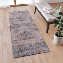 Artisan Old English Style Traditional Rug - 2'x6' - Blue Polyester [FLF-RC-RG19-016-26-GG]