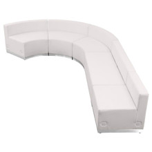 HERCULES Alon Series Melrose White LeatherSoft Reception Configuration, 5 Pieces [FLF-ZB-803-470-SET-WH-GG]