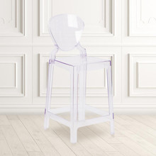 Ghost Counter Stool with Tear Back in Transparent Crystal [FLF-OW-TEARBACK-24-GG]
