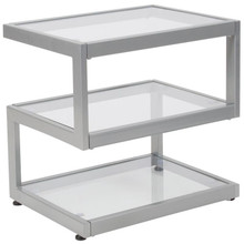 Ashmont Collection Glass End Table with Contemporary Steel Design [FLF-NAN-JH-1736-GG]