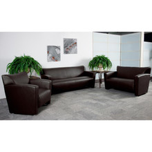 HERCULES Majesty Series Brown LeatherSoft Sofa [FLF-222-3-BN-GG]