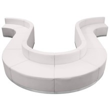 HERCULES Alon Series Melrose White LeatherSoft Reception Configuration, 10 Pieces [FLF-ZB-803-440-SET-WH-GG]