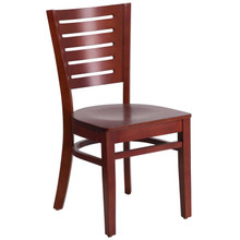 Darby Series Slat Back Mahogany Wood Restaurant Chair [FLF-XU-DG-W0108-MAH-MAH-GG]