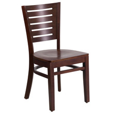 Darby Series Slat Back Walnut Wood Restaurant Chair [FLF-XU-DG-W0108-WAL-WAL-GG]
