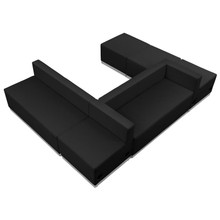 HERCULES Alon Series Black LeatherSoft Reception Configuration, 6 Pieces [FLF-ZB-803-510-SET-BK-GG]