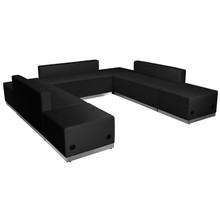HERCULES Alon Series Black LeatherSoft Reception Configuration, 7 Pieces [FLF-ZB-803-660-SET-BK-GG]