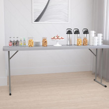 6-Foot Gray Plastic Folding Training Table [FLF-RB-1872-GY-GG]