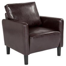 Washington Park Upholstered Chair in Brown LeatherSoft [FLF-SL-SF918-1-BRN-GG]