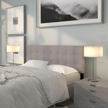 Bedford Tufted Upholstered Queen Size Headboard in Light Gray Fabric [FLF-HG-HB1704-Q-LG-GG]