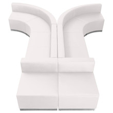 HERCULES Alon Series Melrose White LeatherSoft Reception Configuration, 8 Pieces [FLF-ZB-803-620-SET-WH-GG]