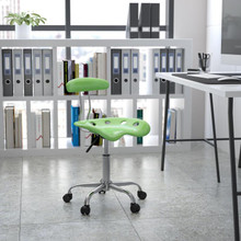 Vibrant Spicy Lime and Chrome Swivel Task Office Chair with Tractor Seat [FLF-LF-214-SPICYLIME-GG]