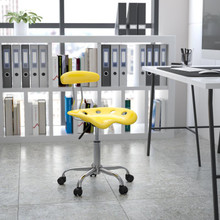 Swivel Task Chair | Adjustable Swivel Chair for Desk and Office with Tractor Seat [FLF-LF-214-YELLOW-GG]