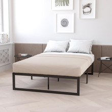 14 Inch Metal Platform Bed Frame with 12 Inch Pocket Spring Mattress in a Box (No Box Spring Required) - King [FLF-XU-BD10-12PSM-K-GG]