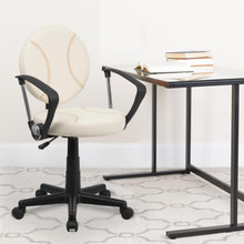 Baseball Swivel Task Office Chair with Arms [FLF-BT-6179-BASE-A-GG]