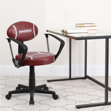 Football Swivel Task Office Chair with Arms [FLF-BT-6181-FOOT-A-GG]