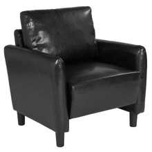 Candler Park Upholstered Chair in Black LeatherSoft [FLF-SL-SF919-1-BLK-GG]