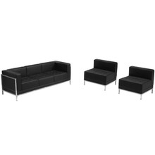 HERCULES Imagination Series Black LeatherSoft Sofa & Chair Set [FLF-ZB-IMAG-SET13-GG]