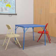 Kids Colorful 3 Piece Folding Table and Chair Set [FLF-JB-10-CARD-GG]