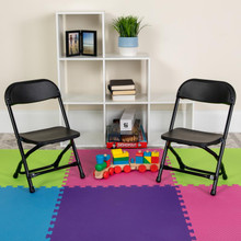 2 Pack Kids Black Plastic Folding Chair [FLF-2-Y-KID-BK-GG]