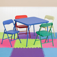 Kids Colorful 5 Piece Folding Table and Chair Set [FLF-JB-9-KID-GG]