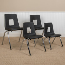 Advantage Black Student Stack School Chair - 12-inch [FLF-ADV-SSC-12BLK]