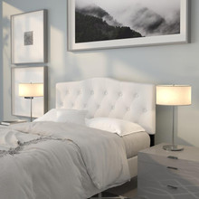 Cambridge Tufted Upholstered Full Size Headboard in White Fabric [FLF-HG-HB1708-F-W-GG]