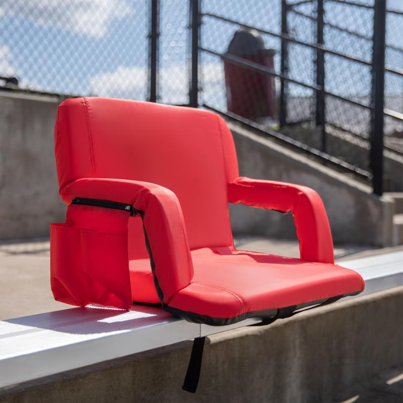 Extra wide stadium seats with clearance arms