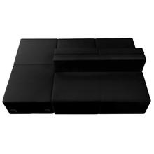 HERCULES Alon Series Black LeatherSoft Reception Configuration, 4 Pieces [FLF-ZB-803-880-SET-BK-GG]