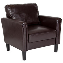 Bari Upholstered Chair in Brown LeatherSoft [FLF-SL-SF920-1-BRN-GG]