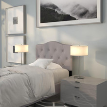 Cambridge Tufted Upholstered Twin Size Headboard in Light Gray Fabric [FLF-HG-HB1708-T-LG-GG]