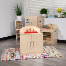 Children's Wooden Kitchen Sink for Commercial or Home Use - Safe, Kid Friendly Design [FLF-MK-DP002-GG]