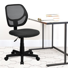 Low Back Gray Mesh Swivel Task Office Chair with Curved Square Back [FLF-WA-3074-GY-GG]