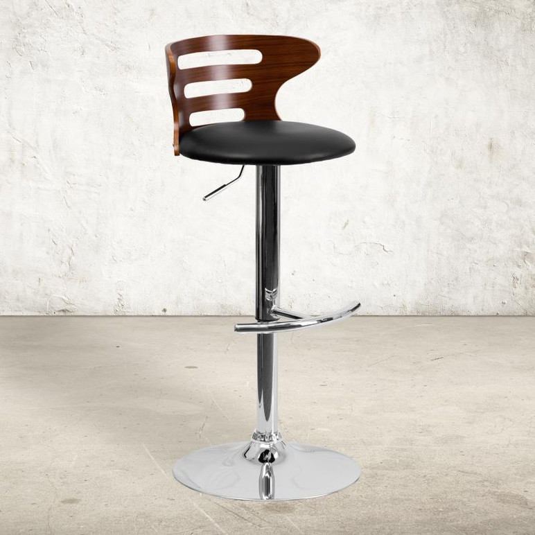 Bentwood Two Tone Black & White Black Adjustable Height Barstool  SD-2207-GG 