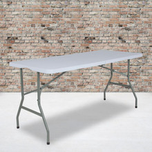 4.97-Foot Bi-Fold Granite White Plastic Folding Table [FLF-RB-3060FH-RES-GG]